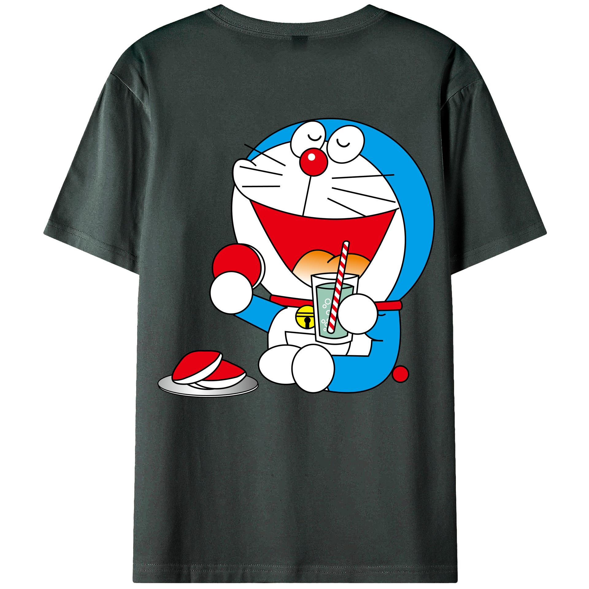（画像用） ドラえもん Doraemon 綿100％ メンズ半袖Tシャツ（バックプリント） 通気性